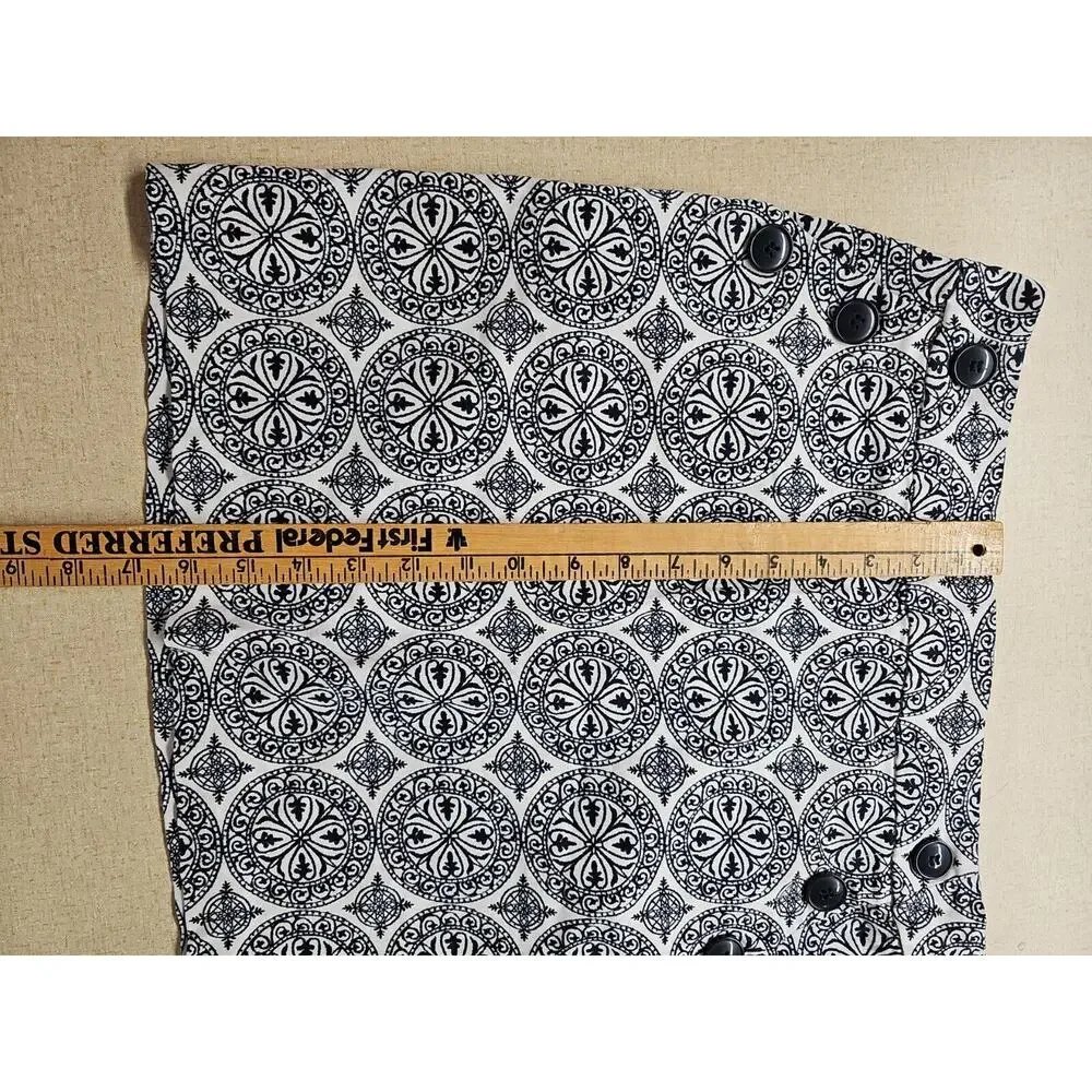 Stoosh Womens Mini Skirt Medium Black and White Geometric Pattern Y2K 90s